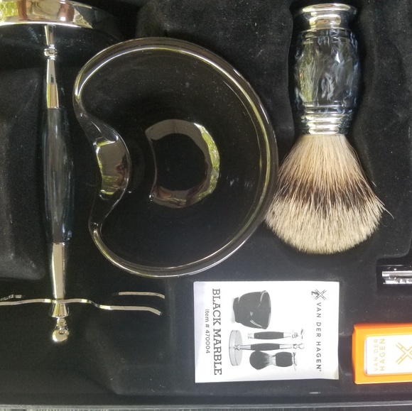 Van Der Hagen 5 piece Black Marble shave set - Picture 4 of 8